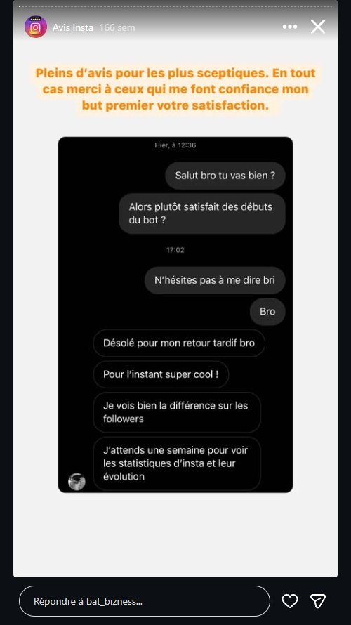 Avis client - Satisfait des les premiers jours